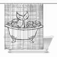 thumbnail image 1 of MKHERT Bath With Ocean Waves And Tale Of Fish Shower Curtain Bath Curtain Waterproof fabric Polyester Curtains 60x72 inch, 1 of 1