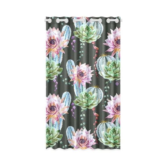 MKHERT Beautiful Cactus Window Curtain Living Room,Bedroom Window Drapes 52x84 inch