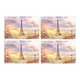 thumbnail image 1 of MKHERT Beautiful European Cityscape of Paris Eiffel Tower Placemats Table Mats for Dining Room Kitchen Table Decoration 12x18 inch,Set of 4, 1 of 4
