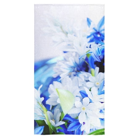 MKHERT Beautiful Flowers Pattern Bath Towel Shower Towel Wash Cloth Face Towels 16x28 inches