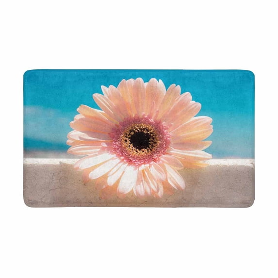 MKHERT Beautiful Pink Daisy Flower Summer Plant Doormat Rug Home Decor Floor Mat Bath Mat 30x18 inch