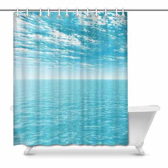 MKHERT Beautiful Seascape Tropical Summer Blue Ocean Sea Decor Waterproof Polyester Bathroom Shower Curtain Bath 66x72 inch