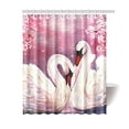 thumbnail image 1 of MKHERT Beautiful Swan Couple Pink Flowers Oil Painting House Decor Shower Curtain for Bathroom Decorative Bathroom Shower Curtain Set 60x72 inch, 1 of 1
