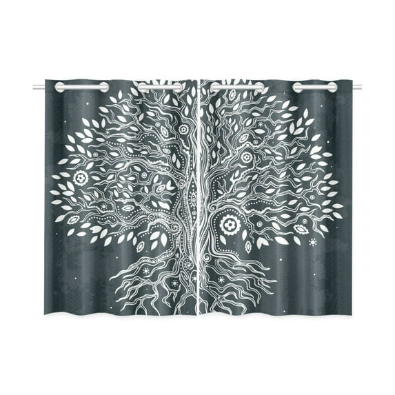 MKHERT Beautiful Tree Window Curtain Kitchen Curtains Window Treatments 26x39 inch,Set of 2
