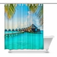thumbnail image 1 of MKHERT Beautiful Tropical Maldives Resort with Beach and Blue Sea House Decor Shower Curtain for Bathroom Decorative Fabric Bath Curtain Set 66x72 inch, 1 of 1