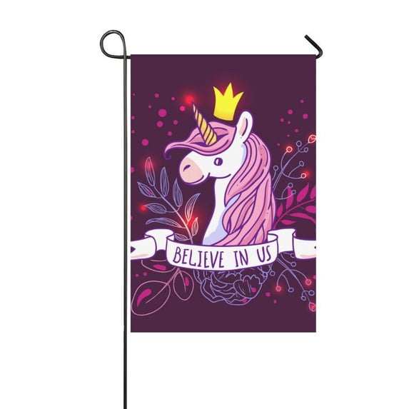 MKHERT Beautiful Unicorn Garden Flag Banner Decorative Flag for Wedding Party Yard Home Outdoor Decor 12x18 inch