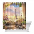 thumbnail image 1 of MKHERT Beautiful View from Balcony Cafe of Paris Eiffel Tower Waterproof Shower Curtain Decor Fabric Bathroom Set 60x72 inch, 1 of 1