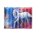 thumbnail image 1 of MKHERT Beautiful White Horse Window Curtains Kitchen Curtain Room Bedroom Drapes Curtains 26x39 inch, 2 Piece, 1 of 3