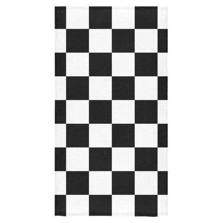 MKHERT Black And White Squares Bath Towel Shower Towel Wash Cloth Face Towels 16x28 inches