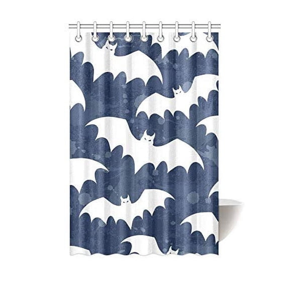 MKHERT Black Bats Polyester Fabric Bathroom Shower Curtain 48x72 inch