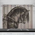 thumbnail image 1 of MKHERT Black Horse Window Curtain Kitchen Curtains Window Treatments 26x39 inch,Set of 2, 1 of 2