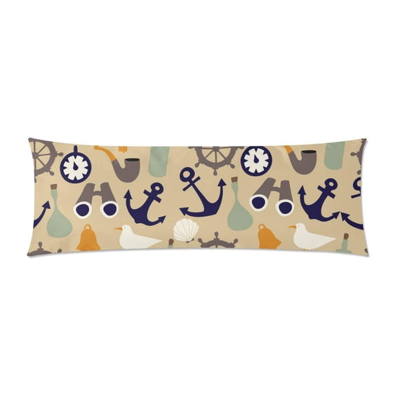 MKHERT Blue Anchors And Seashell Body Pillow Pillowcase Pillow Protector Cushion Cover 20x60 Inch