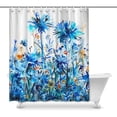 thumbnail image 1 of MKHERT Blue Cornflowers Flowers Abstract Watercolor Background House Decor Shower Curtain Bathroom Decorative Fabric Bath Curtain Set Rings 66x72 inch, 1 of 1