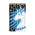 thumbnail image 1 of MKHERT Blue Horse Thermal Insulated Blackout Window Curtain Kitchen Curtain 52x84 inch, 1 of 3