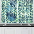 thumbnail image 1 of MKHERT Blue Leaves Window Curtains Kitchen Curtain Room Bedroom Drapes Curtains 26x39 inch, 2 Piece, 1 of 3