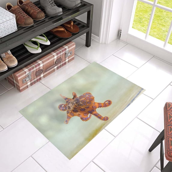 MKHERT Blue Ringed Octopus Doormat Rug Home Decor Floor Mat Bath Mat 23.6x15.7 inch