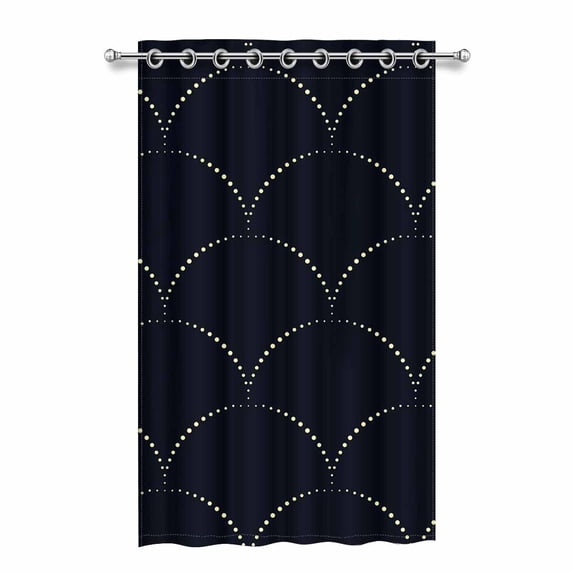 MKHERT Blue Scale Blackout Window Curtain Drapes Bedroom Living Room Kitchen Curtains 52x84 inch