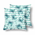 thumbnail image 1 of MKHERT Blue White Striped Cute Crabs Pillowcase Pillow Protector Cushion Cover 18x18 inch,Set of 2, 1 of 2
