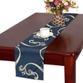 thumbnail image 1 of MKHERT Blue gold pattern Table Runner for Kitchen Wedding Party Home Decor 14x72 inch, 1 of 4