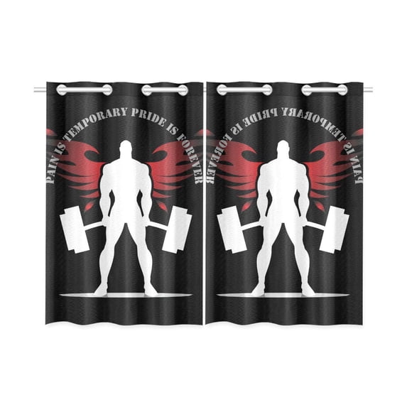 MKHERT Body Builder Window Curtains Kitchen Curtain Room Bedroom Drapes Curtains 26x39 inch, 2 Piece