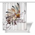 thumbnail image 1 of MKHERT Boho Headdress with Feathers Tribal Design House Decor Shower Curtain for Bathroom Decorative Bathroom Shower Curtain Set 60x72 inch, 1 of 1