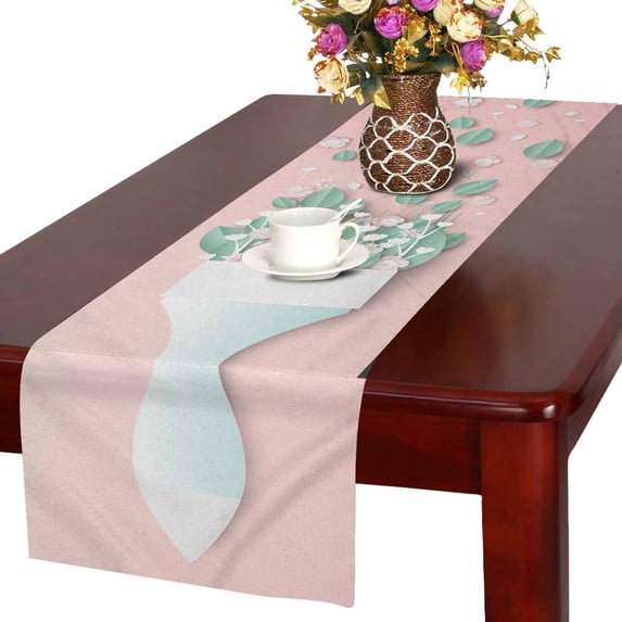 MKHERT Bouquet in The Form of a Brush Paint Table Runner For Wedding Party Decoration Kitchen Decor Decoration 16x72 inch