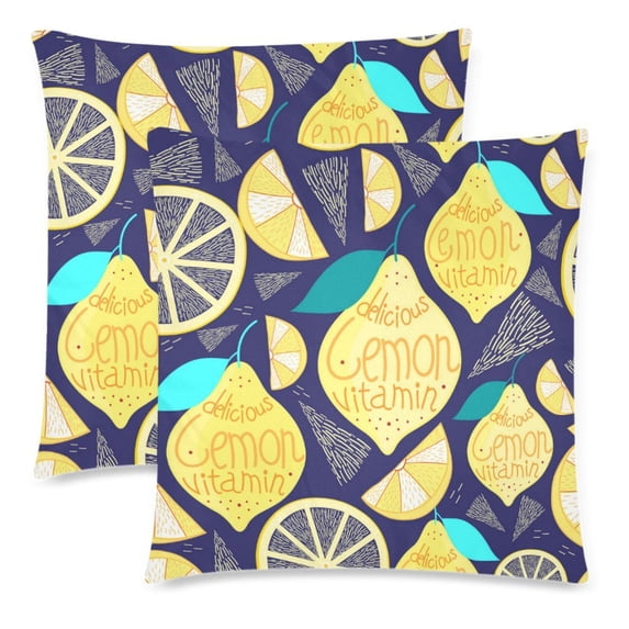 MKHERT Bright Lemons And Cloves Pillowcase Pillow Protector Cushion Cover 18x18 inch,Set of 2