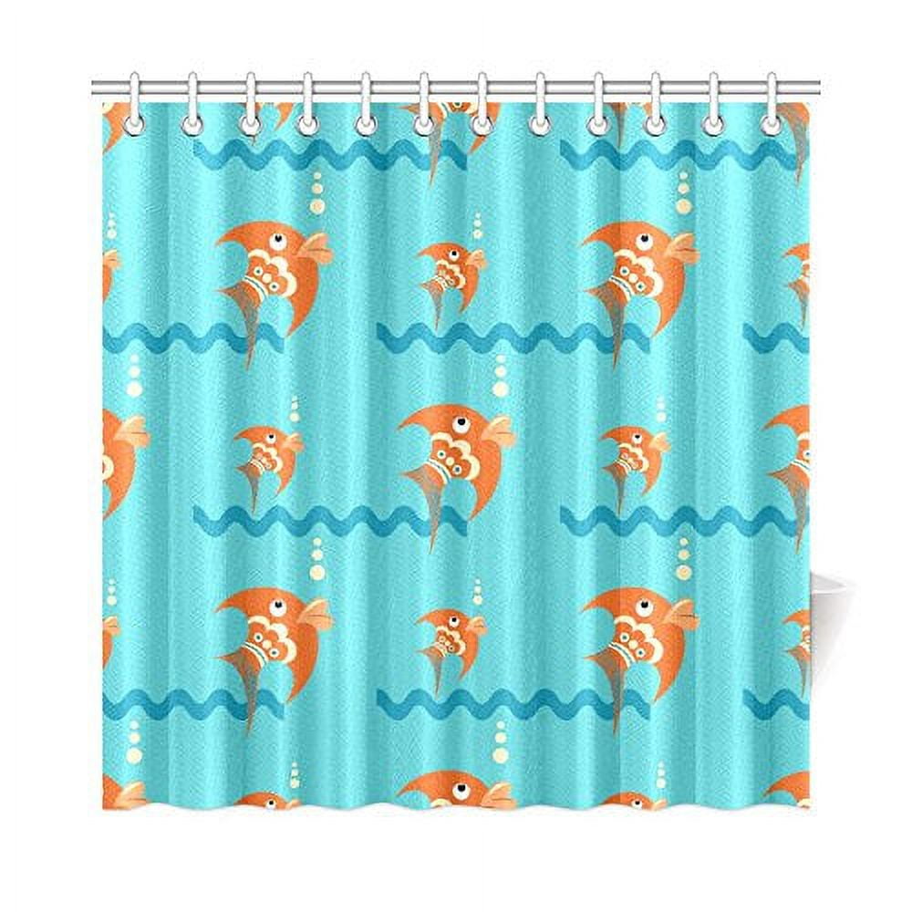 MKHERT Bright Orange Fish Shower Curtain Home Decor Bathroom Shower
