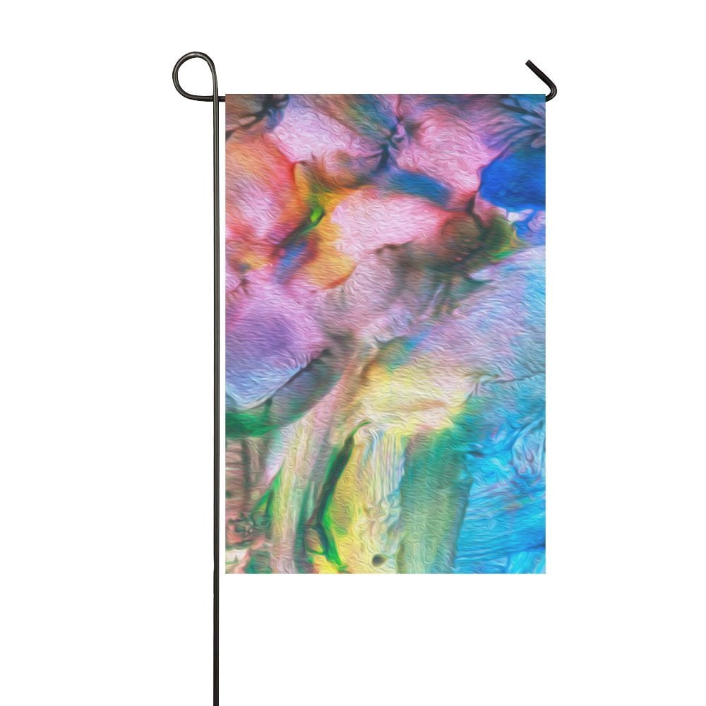 MKHERT Bright Rainbow Garden Flag Banner Decorative Flag for Wedding