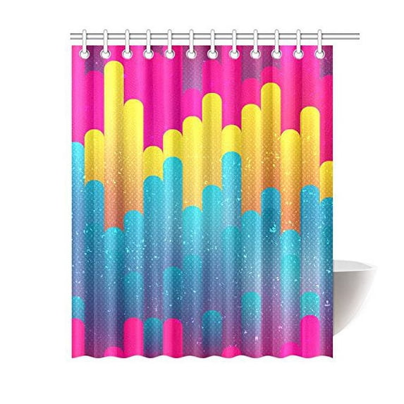 MKHERT Bright Stripes Shower Curtain Bath Curtain Waterproof fabric Polyester Curtains 60x72 inch