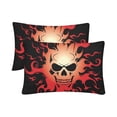 thumbnail image 1 of MKHERT Burning Skul Pillowcase Pillow Protector Cushion Cover 20x30 inch,Set of 2, 1 of 3