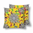 thumbnail image 1 of MKHERT Butterflies Yellow Mandala Pillowcase Pillow Protector Cushion Cover 18x18 inch,Set of 2, 1 of 2