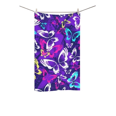 MKHERT Butterflies and Dots Bath Towel Shower Towel Wash Cloth Face Towels 16x28 inches