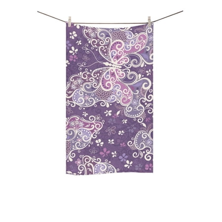 MKHERT Butterflies and Flowers Bath Towel Hand Towel Shower Towel Washcloth 16x28 inch
