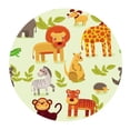 thumbnail image 1 of MKHERT Cartoon Animals Tiger Lion Giraffe Kangaroo Round Mousepad Mat For Mouse Mice Size 7.87x7.87 inches, 1 of 1