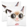 thumbnail image 1 of MKHERT Cat Pattern Throw Pillowcase Pillow Cover Cushion Couver 18x18 inch, Set of 2, 1 of 2