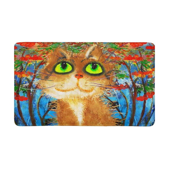 MKHERT Cat with Rowans Abstract Animal Painting Doormat Rug Home Decor Floor Mat Bath Mat 30x18 inch
