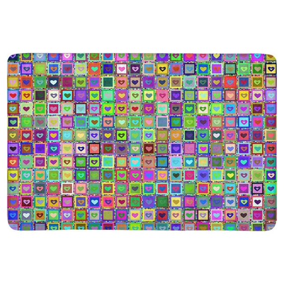 MKHERT Cheerful Seamless Colorful Hearts by Patchwork Style Doormat Rug Home Decor Floor Mat Bath Mat 23.6x15.7 inch