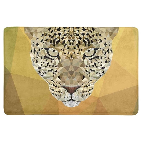 MKHERT Cheetah in Geometric Triangle Mosaic Pattern Doormat Rug Home Decor Floor Mat Bath Mat 23.6x15.7 inch