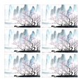 thumbnail image 1 of MKHERT Chinese Landscape Ink-Wash Painting Plum Blossom Boat River Placemats Table Mats for Dining Room Kitchen Table Decoration 12x18 inch,Set of 6, 1 of 4