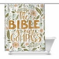thumbnail image 1 of MKHERT Christian Religions Lettering The Bible is Our Compass Waterproof Shower Curtain Decor Fabric Bathroom Set 66x72 inch, 1 of 1