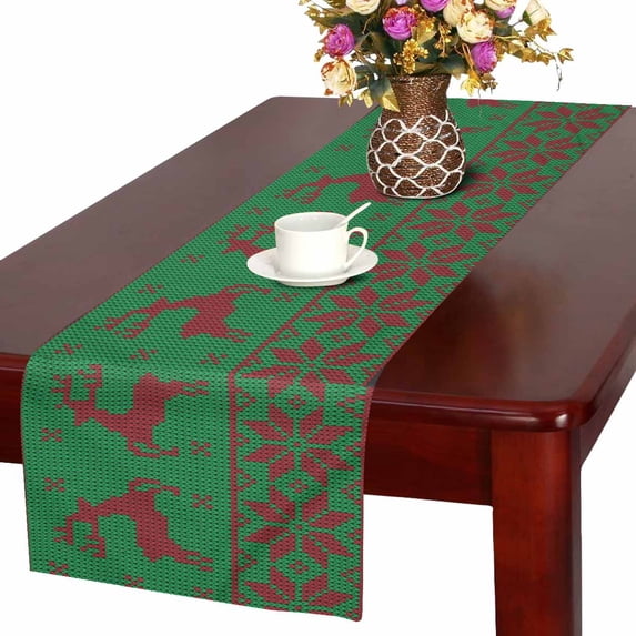 MKHERT Christmas Pattern Design Table Runner For Wedding Party Decoration Kitchen Decor Decoration 16x72 inch