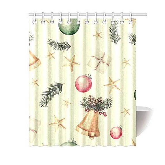 MKHERT Christmas Shower Curtain Bath Curtain Waterproof fabric Polyester Curtains 60x72 inch