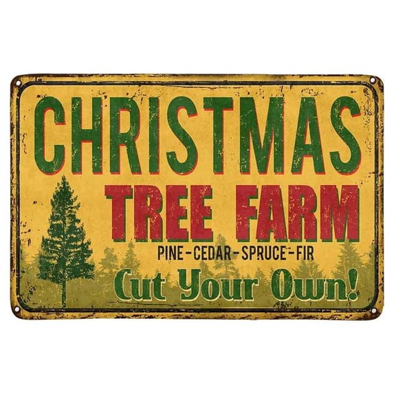 MKHERT Christmas Tree Farm Vintage Rusty Metal Sign Doormat Rug Home Decor Floor Mat Bath Mat 23.6x15.7 inch