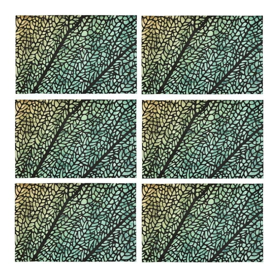 MKHERT Close Up of Dragonfly Wing in A Shimmery Iridescent Rainbow Effect Placemats Table Mats for Dining Room Kitchen Table Decoration 12x18 inch,Set of 6