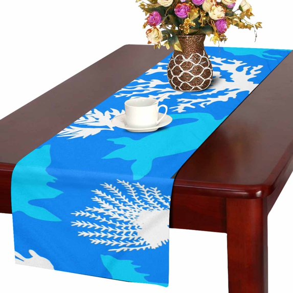 MKHERT Color Corals Table Runner for Kitchen Wedding Party Home Decor 14x72 inch