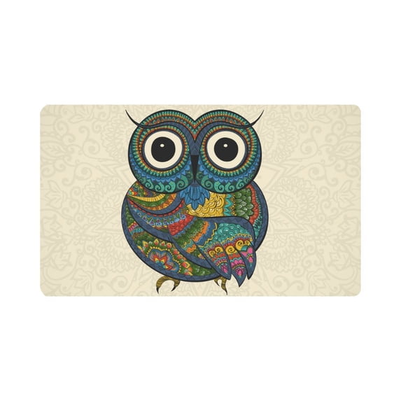 MKHERT Color Owls with Flowers Mandala Doormat Rug Home Decor Floor Mat Bath Mat 30x18 inch
