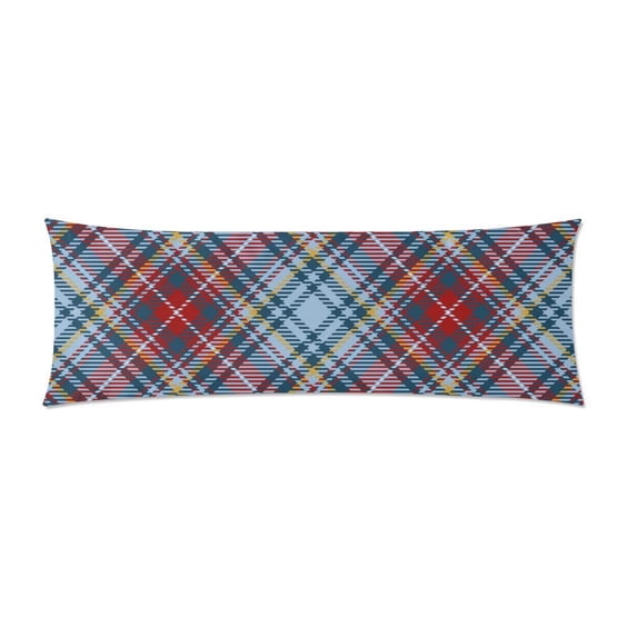 MKHERT Color Tartan Pattern Body Pillow Pillowcase Pillow Protector Cushion Cover 20x60 Inch