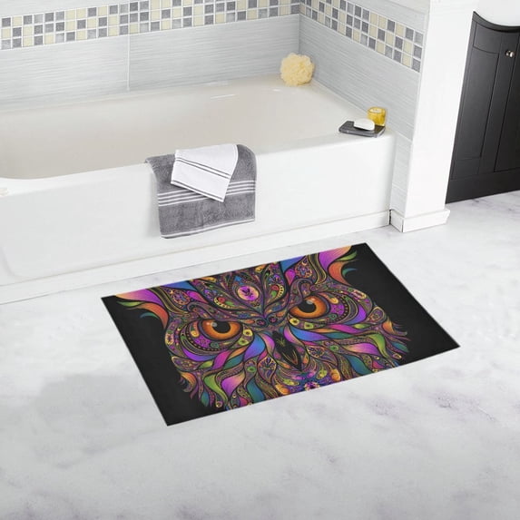 MKHERT Colored Owl Doormat Non-slip Bath Mat Floor Mat 30x18 inch