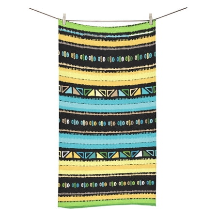 MKHERT Colored Stripes Bright Tribal Seamless Pattern Bath Towel Hand Towel Shower Towel Washcloth 30x56 inch
